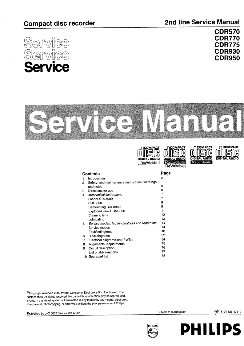 飞利浦CDR570_compressed维修手册电器原理图