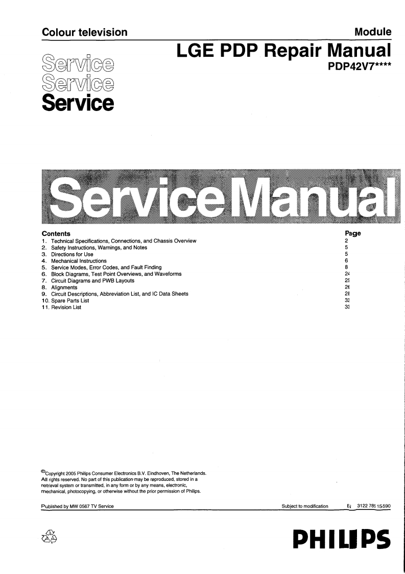 飞利浦PDP42V7_compressed维修手册电器原理图