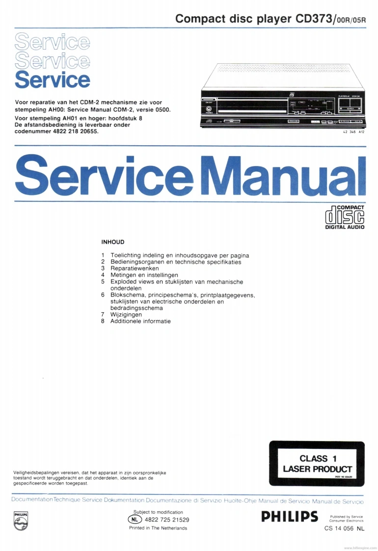 飞利浦philips-cd373sm维修手册电器原理图