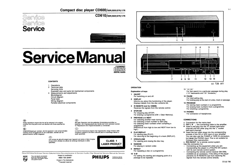 飞利浦philips_cd610维修手册电器原理图