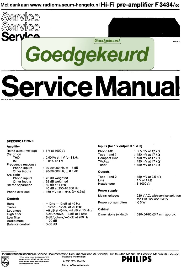 飞利浦philips_f3434-00-pre-sm维修手册电器原理图
