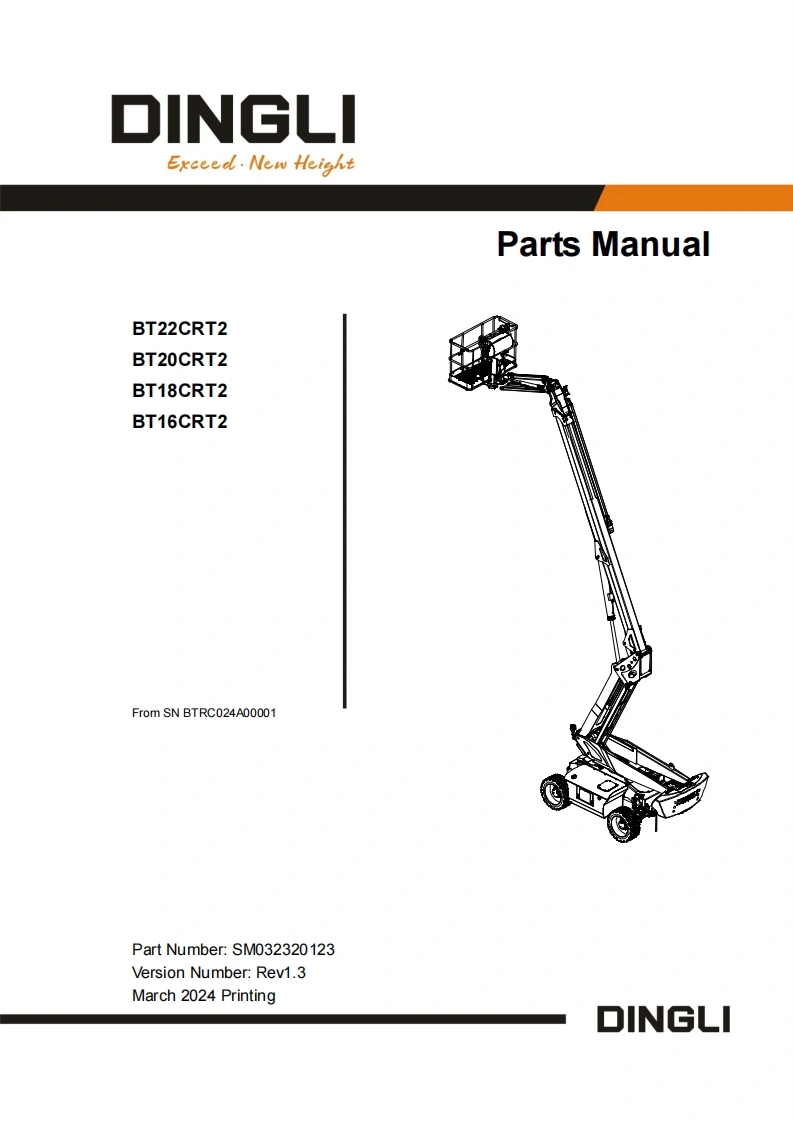 鼎力BT22_20_18_16CRT2-SM032320123_Rev1.3-Parts_Manual含液压原理图