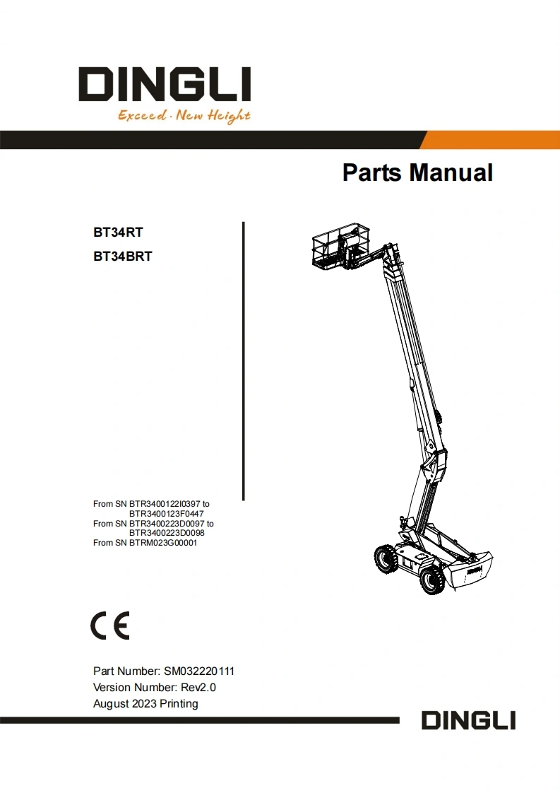 鼎力BT34RT_BRT-SM032220111_Rev2.0-Parts_Manual含液压原理图-找手册网