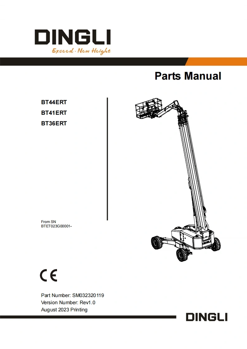 鼎力BT44_41_36ERT-SM032320119_Rev1.0-Parts_Manual含液压原理图