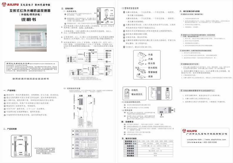 （豪华版）红外光栅外接线说明书